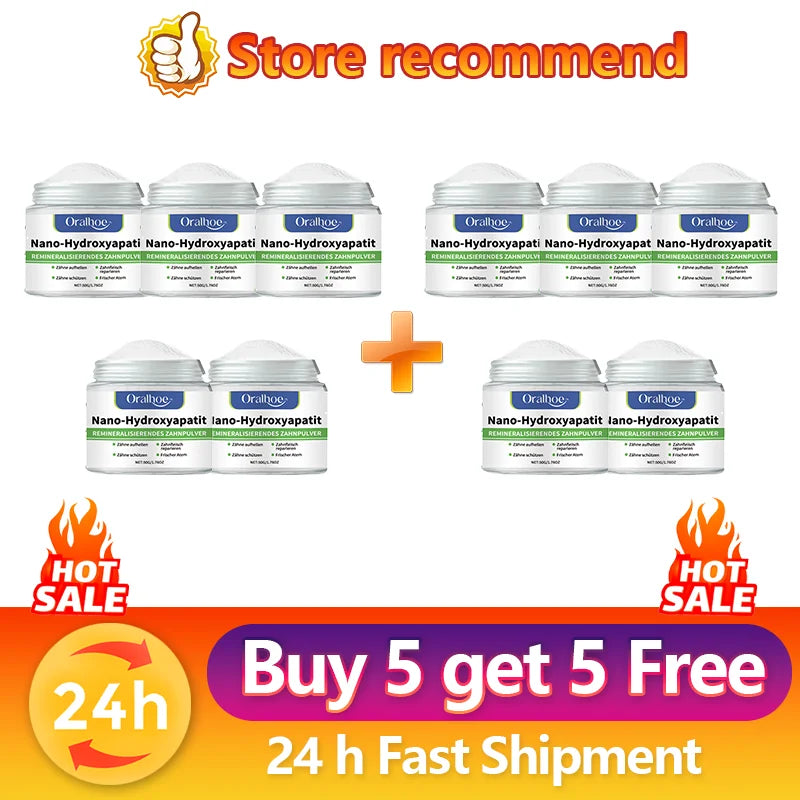 Nano-Hydroxyapatite Whitening Tooth Powder — Enamel Repair & Deep Clean