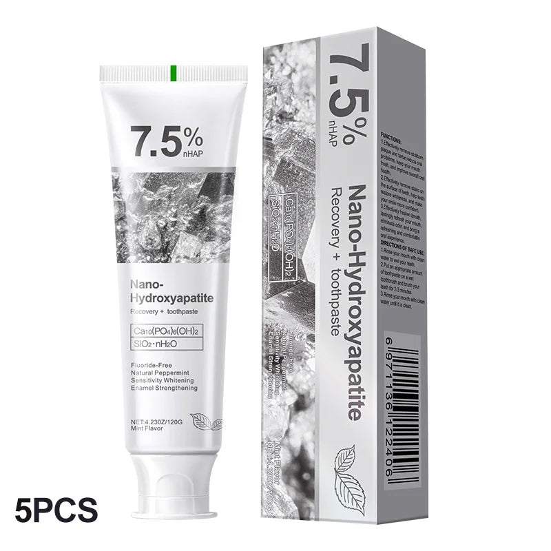 Hydroxyapatite Whitening Toothpaste — Gentle Mint, Stain Removal & Fresh Breath