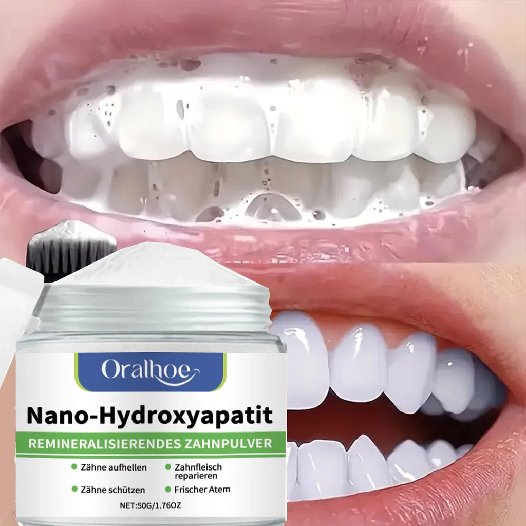 Nano-Hydroxyapatite Whitening Tooth Powder — Enamel Repair & Deep Clean