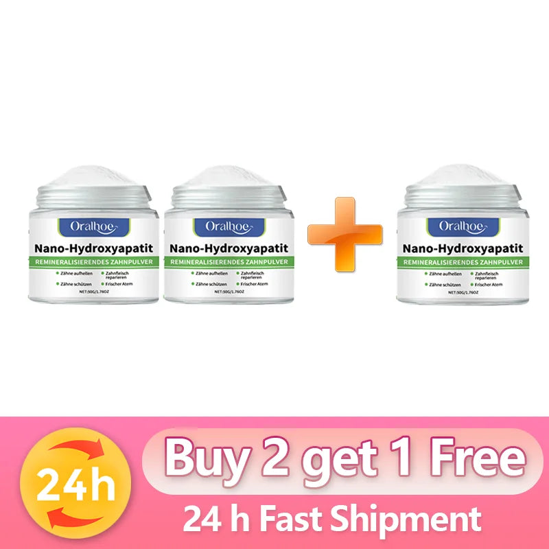 Nano-Hydroxyapatite Whitening Tooth Powder — Enamel Repair & Deep Clean