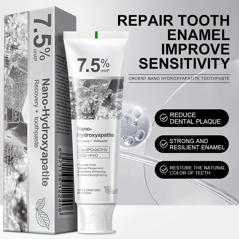 Hydroxyapatite Whitening Toothpaste — Gentle Mint, Stain Removal & Fresh Breath