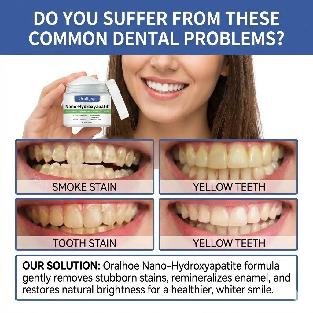 Nano-Hydroxyapatite Whitening Tooth Powder — Enamel Repair & Deep Clean