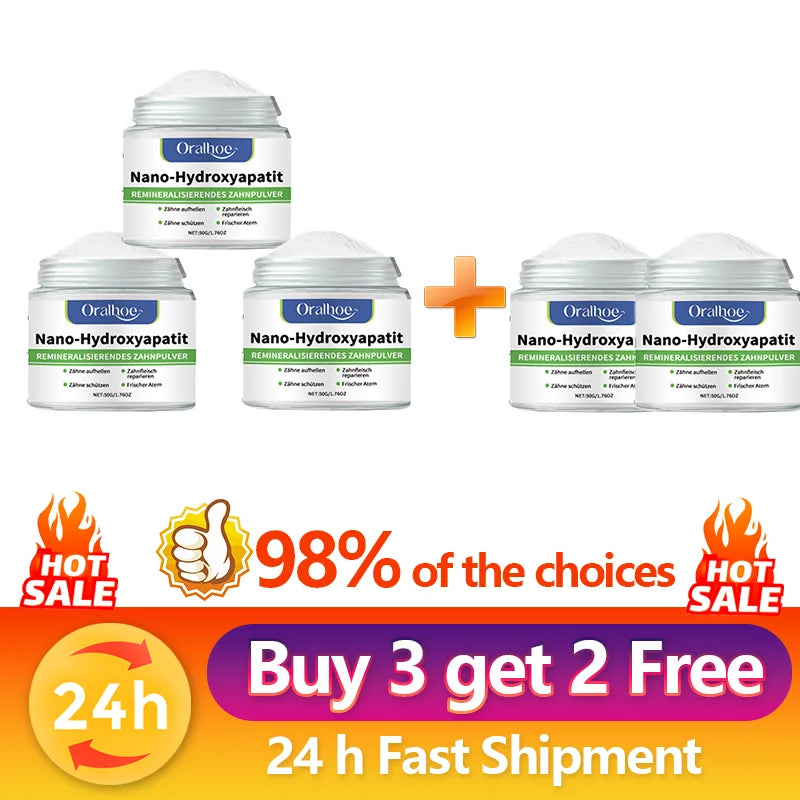 Nano-Hydroxyapatite Whitening Tooth Powder — Enamel Repair & Deep Clean