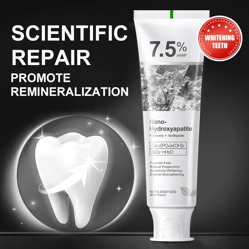 Hydroxyapatite Whitening Toothpaste — Gentle Mint, Stain Removal & Fresh Breath